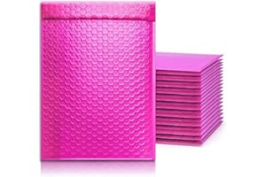 Yomuse 25pcs A4 Padded Envelopes, 240mm x 320mm (9.5x12.6 Inch) Poly Bubble Mailers Self Seal, Waterproof Postal Bags for Mailing/Packaging (Rose)
