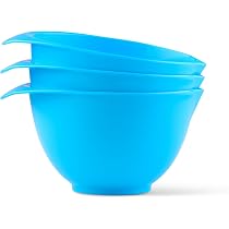 Lot De 3 Bols à Mélanger WePrep - Bec Verseur, Empilables, Colorés - Fabriqués Au Royaume-Uni