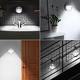 Brandson – LED Nachtlicht mit Bewegungsmelder und Helligkeitssensor (Dämmungssensor) | Batteriebetriebene Drahtlose Nachtleuchte / Nachtlampe mit Batterie (flexibel Einsetzbar) | inkl. Magnethalterung + Wandhalterung-Vorrichtung | Energieklasse A+ - 4