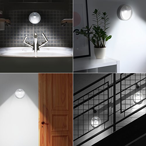 Brandson – LED Nachtlicht mit Bewegungsmelder und Helligkeitssensor (Dämmungssensor) | Batteriebetriebene Drahtlose Nachtleuchte / Nachtlampe mit Batterie (flexibel Einsetzbar) | inkl. Magnethalterung + Wandhalterung-Vorrichtung | Energieklasse A+ - 4