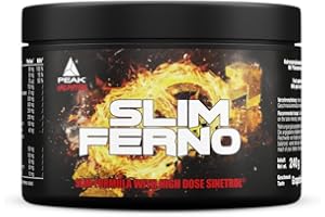 ‎PEAK PEAK Slimferno - 240 g Flavour Grapefruit Lemon I 40 Servings I Powder I Sinetrol XPUR I with Vitamin C I Chrome I Choline I Diet Support I Energy Metabolism I Vegan