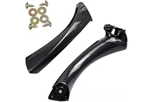Hacreyatu 1 Set Maniglia Interna Porta, Lato sinistro/destro, Manopola sul Pannello Interno per B-MW 3 Series E90 E91 316 318 320 323 325 328 330 335 (Destra, Fibra di carbonio)