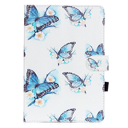 Samsung Galaxy Tab A 9.7 SM-T550 Hülle, Deenor Colorful Painting and Stylish Drawing Wallet Case Book Style PU Leder Flip Protective Stand Schutzhülle Hülle für Samsung Galaxy Tab A 9.7 SM-T550. (Flowers and Butterflies) - 2