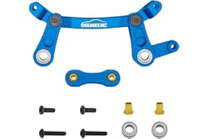 OGUNKE RC Aluminum Alloy Steering Bellcrank and Steering Link for 1/10 Arrma Senton 4X4 Granite 4X4 Typhon 4X4 Kraton 4X4 (Blue)