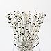 Produktbild ipalmay verschiedenen schwarz biologisch abbaubar Trinken Papier Trinkhalme, 19,7 cm, 100 Stück - Birke