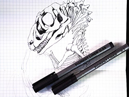 INIBUD Fineliner set 9er Pigment Liner Tuschestift Schwarz 0.05mm 0.1mm 0.2mm 0.3mm 0.4mm 0.5mm 0.6mm 0.8mm Brush pen artist pen Finepen, mit GRATIS Pen Box - 5