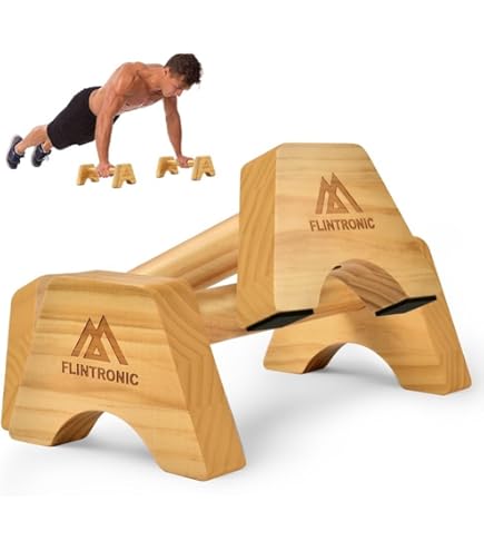 NBCDY 2 Pcs Wooden Push Up Barsï¼ŒPushup Standsï¼ŒParallettes Parallel Bars With Ergonomic Push - View #8