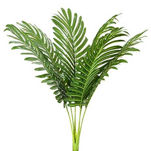 Antspirit 6 Hojas Artificiales de Hojas de Palma, Plantas Verdes Artificiales, Plantas Artificiales, Grandes de Palmas Tropicales Artificiales, para decoración de casa, Cocina, Fiesta, Fiesta, etc.