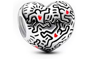 H.ZHENYUE Jewelry Family Heart Beads fit Bracelet Necklace for Woman Girls,925 Sterling Silver Pendant Beads with Cubic Zirconia,Happy Birthday Christmas Halloween Valentine's Day Gifts