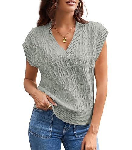 Gilet Sans Manches Femme – Col V, Tricoté, Boutons Latéraux, Uni Rose, Tailles S-XXL, Style Rétro