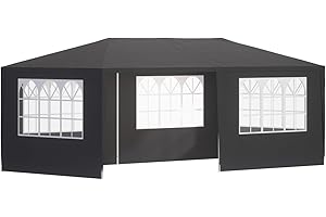 Casaria Gazebo da Giardino 3x6m Protezione UV 18m² Idrorepellente 6 Pareti Tenda Feste Padiglione Tendone Giardino