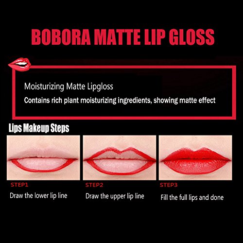 BOBORA 15 nackte Farben lang anhaltende fl¨¹ssige Lippenstift Matte Lip Gloss Set - 6