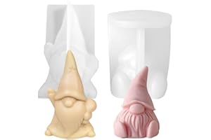 Sprinlot Stampo in silicone per Natale, 2 stampi in silicone a forma di gnomo, in resina epossidica, fai da te, regalo di Natale, compleanno, famiglia, amici