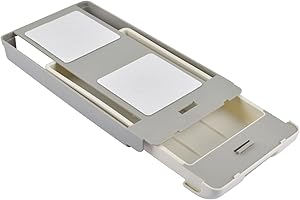 EMPEROCH Organizador Cajón Debajo Escritorio Cajón Autoadhesivo Cajones Escritorio Oculto Bandeja Autoadhesivo Bajo Bandeja Cajón Cajón Oculto para Oficina, Hogar, Escuela y Escritorio (Gris)
