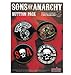 Produktbild SONS OF ANARCHY, Officially Licensed, 6" x 4.5" 4 Pack Button SchaltflächeCollection