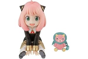 Jiumaocleu Anya Forger Figuras Estatua - Q Ver Anime Spy Anya Forger Figura de acción Modelo, Cara cambiable, Linda Quimera PVC Arcilla Hombre Decoración de escritorio Cumpleaños Regalos Chrishtmas
