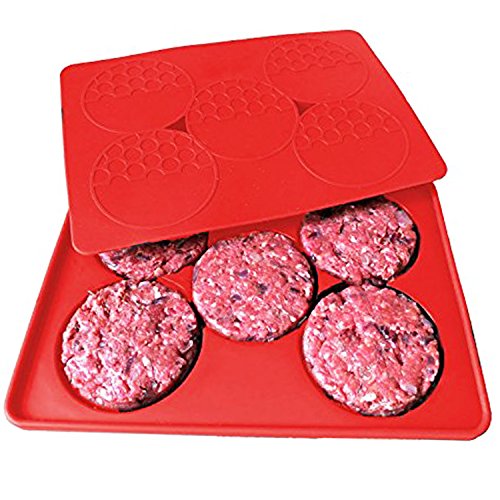 iNeibo 5 in 1 silikon burgerpresse burger maker burger hersteller hamburgerpresse hamburgerform hamburgermaker küchenhelfer, perfekt für grillen, burger, frikadellen, patties (rund)