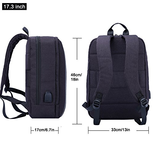 Gracosy Anti-diebstahl Laptop Rucksack mit USB Port f  r 17 3 Zoll Notebook  Computer Schwarz