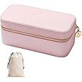 PANDORA Women's Jewellery Organiser Jewellery Box Original Jewellery Box for Women and Girls Travel Jewellery Box Pink (200 x 101 x 85 mm). Organic cotton pouch (A008_Bag)