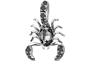 GENERISCH Schwarzer Skorpion Charm kompatibel mit Pandora Armband – 925 Sterling Silber Anhänger mit Zirkonia, Tiermotiv, Geburtstagsgeschenk für Damen