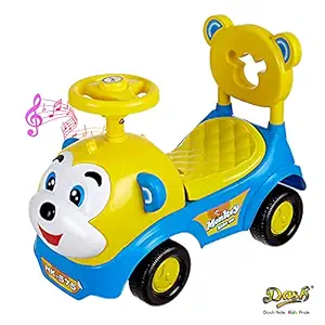 Dash Baby Toy Monkey Ride On Baby car Kids car Toy car Push Car with Musical Tunes Toy for 1 Year Old Baby (Blue)