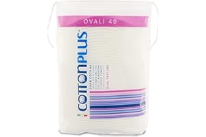 COTTONPLUS Cotton Plus OVALI 40 pz. - LINEA BEAUTY | OVALI 100% PURO COTONE | Dischetti struccanti per la pulizia del viso soffici e resistenti.