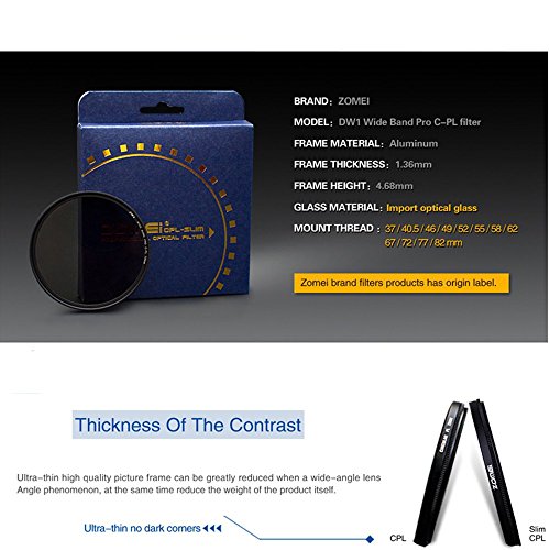 Ultra fin 37  mm Pro Digital filtre AGC Verre optique Photographie Circular Polarizer polarisant CPL filtre en verre fin pour Nikon Canon Objectif d appareil photo 37  mm