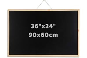 DOEWORKS Kreidetafel 90 x 60cm, Große Tafel für Zuhause Schule Büro, Kreidetafel mit Holzrahmen
