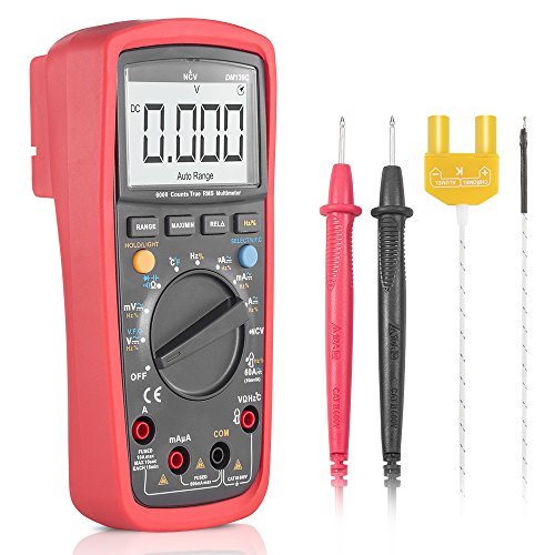 Multímetro digital profesional,Synerky DM139C 6000 Contador de verdadero RMS LCD Multímetro de rango automático digital AD/DC Probador de voltaje