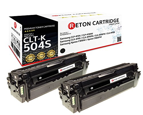 2 Original Reton Toner mit 35% mehr Leistung nach ( ISO-Norm 19798 ) kompatibel zu CLT-K504S für Samsung CLP-415N CLP-415NW Samsung CLX-4190 CLX-4195FN CLX-4195FW CLX-4195N Samsung Xpress C1810W C1860FW