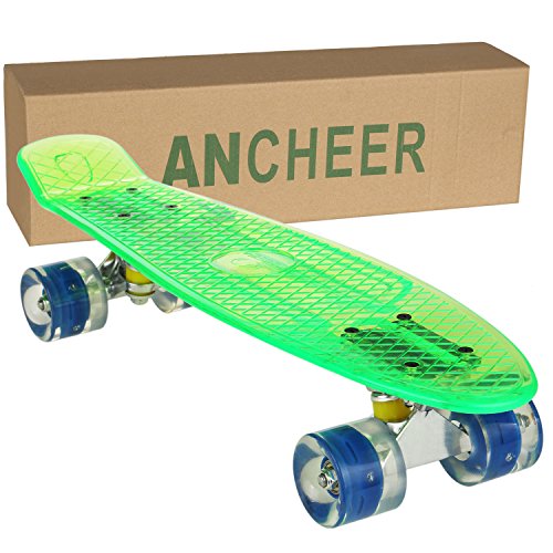 Ancheer Mini-Cruiser-Skateboard 55cm Skateboard mit oder ohne LED Deck