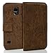 Produktbild Samsung Galaxy S5 Hülle, Roreikes Galaxy S5 Lederhülle, Schutzhülle Premium Leder Flip Case Protective Cover TPU Silikon Ledertasche Wallet Brieftasche Tasche mit Magnetverschluss Standfunktion