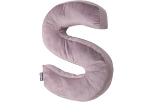 BELLOCHI GROWING IN STYLE Bellochi Cuscino Decorativo Con Riempimento Anallergico - Cuscino Bambini - Cuscino Velluto A Forma Di Lettere S - Cameretta Neonato Decorazioni - Rosa