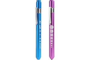 ECEOTHSY Set di 2 torce LED riutilizzabili con clip tascabile per, Lampada diagnostica per pupille (rossa e blu) Per un controllo accurato e comodo, leggero e di facile impiego