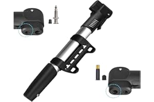 CARALL Pompa Bicicletta, Pompa Bici Portatile, Gonfiatore Manuale Universale, Doppio Adattatore Per Valvola Schrader e Presta, Supporto Per Telaio Incluso