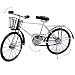 Produktbild alles-meine.de GmbH XXL großes -  Fahrrad / Bike - E-Bike - mit Korb - schwarz / Silber  - 48 cm - aus Metall - Dekofahrrad groß - Innen & Außen - Garten - für Kinder & Erwachs..