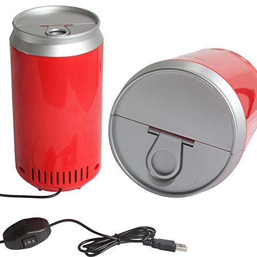 Sidiou Group Portable USB-PC Mini-Kühlschrank Kühlschrank kühles Getränk Getränkedosen Kühler & wärmer PC Gadgets Red - 4