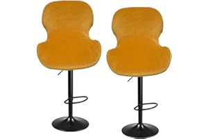 XGANGM Set of 4/2 Bar Stool Covers Velvet with Backs Curved Bar Stool Chair Covers Slipcover Swivel Stretch Bar Stool Chair Covers Protector, for Pub Kitchen Dinning Room,#15,2pcs