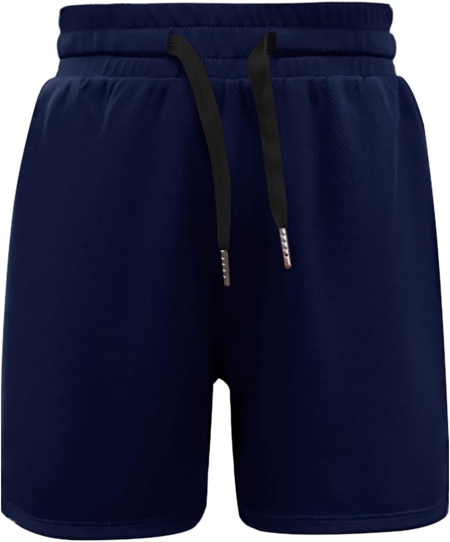 Haloumoning Pantalones cortos de verano para niño, pantalones cortos de deporte para niños, monocolor, secado rápido, ligeros, abertura lateral, pantalones de baloncesto con cintura elástica
