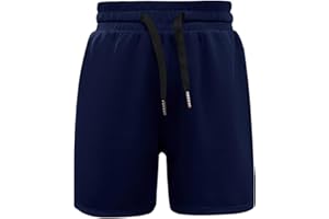 Haloumoning Pantalones cortos de verano para niño, pantalones cortos de deporte para niños, monocolor, secado rápido, ligeros, abertura lateral, pantalones de baloncesto con cintura elástica