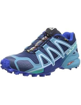 Salomon Femme Speedcross 4 GTX, Black/Black/Metallic Bubble Blue, synthétique/Textile, Chaussures De Course à...