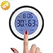 Produktbild AIGUMI Thermo-Hygrometer, Hintergrundbeleuchtung Touch Screen Temperatur- und Feuchtigkeitsmesser Indoor Detector mit Timer Funktion Alarm Temperatur und Luftfeuchtigkeit Funktion (schwarz)