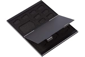 MARANON Custodia in alluminio a 12 slot per Micro SD Card e TF Card Memory Card Holder, 3.66 "x 2.36" x 0.39 "(Nero)