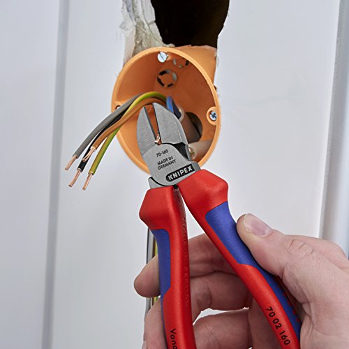 KNIPEX 70 02 160 Seitenschneider, präzises Schneiden bis Ø 4,0 mm, mit Mehrkomponenten-Griffhüllen, 160 mm - 4
