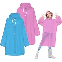 Impermeabile Bambini 2 Pezzi Riutilizzabile - Poncho Pioggia Trasparente Con Cappuccio Per Bimbi E Bambine, Leggero E Pratico Per Scuola, Gite E Festall - Foto 8
