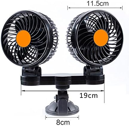 12V Car fan 24v non-leaf air conditioner fan 220V home Mute fan Adjustable speed Base section 12V, Sucker type double head 24V