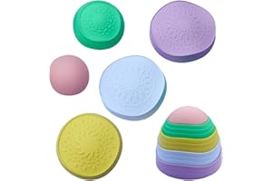 Sensory Junction Stepping Stones: Engaging Non-Slip Texture Footprint Balance Blocks for Kids - Indoor/Outdoor Sensory Game Designed for Autism Sensitivity [Set of 5]