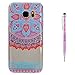 Produktbild Grandoin Galaxy S7 HandyHülle, Süßes Muster Transparent Ultra Dünn Weiche TPU Silikon Schutz Handy Hülle Handytasche HandyHülle Etui Schale Schutzhülle Case Cover für Samsung Galaxy S7 - Blume