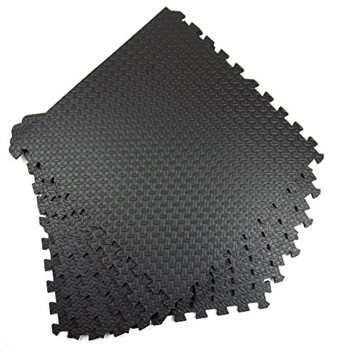 Good Times Schutzmatten Set, 6 EVA wasserdichte Puzzlematten, Bodenschutzmatten, Unterlegmatten, Fitnessmatten, Trainingsmatte, Bodenauflagen, mit Abschlussleisten, für Bodenschutz, Büro, Sport, Fitnessraum, Yoga, Judo, Keller, Matten Schutz vor Dellen, Kälte, Flüssigkeit, 62cm x 62cm x 1cm