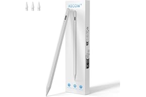 KECOW Stylet pour iPad 2018-2024, iPad Pencil avec Adsorption Magnétique & Rejet de Palme, Apple Pencil pour iPad Air M2/3/4/5, iPad Pro M4, iPad Pro 11" 4/3/2/1, iPad Pro 12,9" 3/4/5/6, iPad Mini 5/6